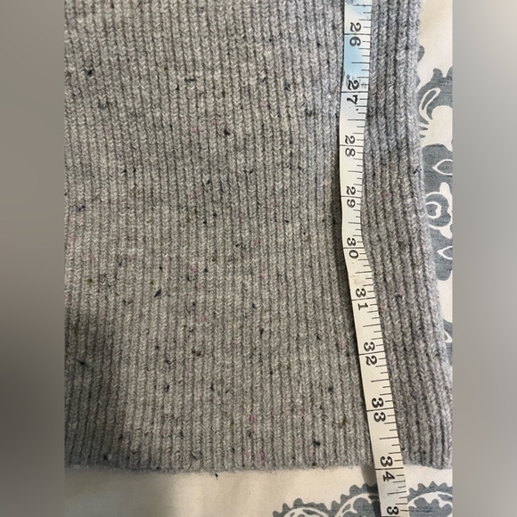 LOFT Gray Sweater Dress with Bow Sleeve Accents - Picture 7 of 8